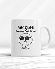 Sütü Çilekli Yavrum Seni Sürekli Kupa Bardak