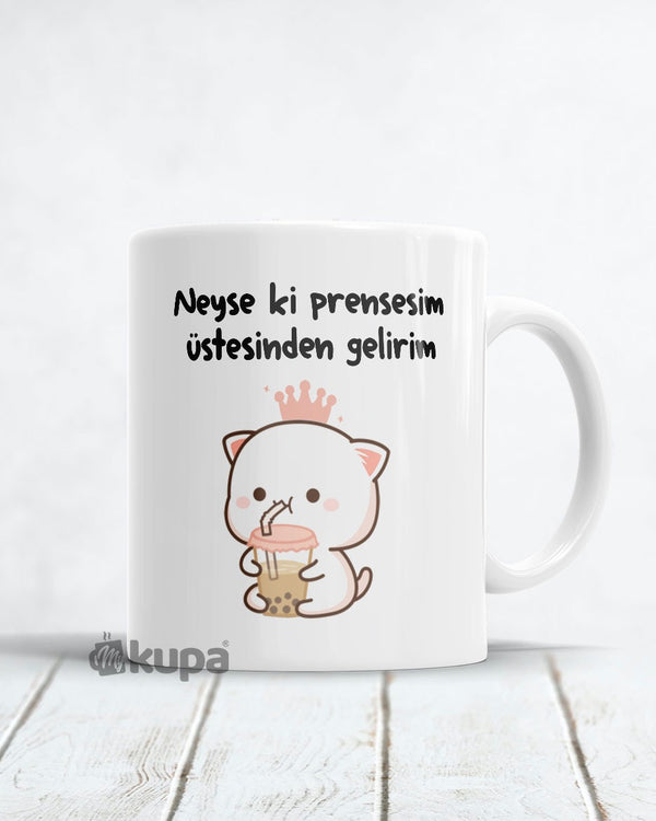 Neyse Ki Prensesim Üstesinden Gelirim Baskılı Kupa ve Yastık Seti
